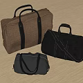 Three Trendy Duffel Bags In Fabric And Leather With Handles And Shoulder Straps