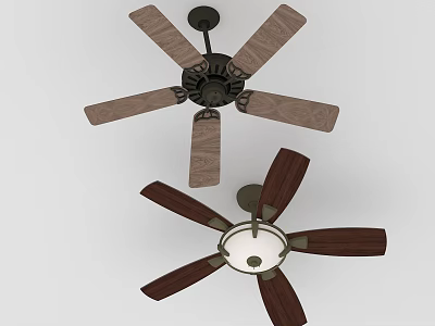 Ceiling Fans With Decorative Wooden Blades And Distinct Design Styles For Modern Home Use 3d model