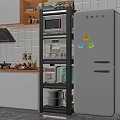 Modern Functional Kitchen Side Cabinet With Multi Layer Shelves For Storing Various Small Kitchen Appliances