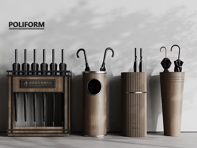 Poliform Modern Wooden Umbrella Stands With Stylish Design For Home Living 3d model