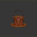 Red Wooden Decorative Furniture With Carved Patterns And Curved Traditional Design