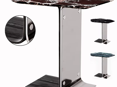 Modern Living Room Table Design With Marble Tabletop And Metal Stand 3d model