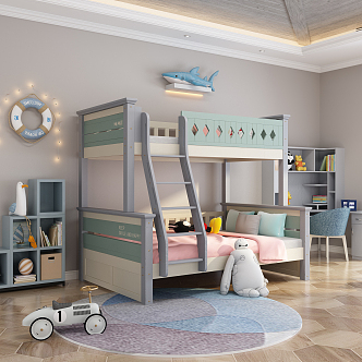 Modern Bed and Bed Children's Bed 3d model