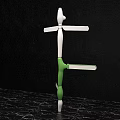 White And Green Traffic Sign With Multiple Direction Arms For Road Guidance Design