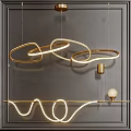 Modern Golden Circular Looped Chandelier with Illuminated Lines for Stylish Interior Design