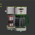 Modern Coffee Maker With Digital Display White Body Stainless Steel Container And Black Base