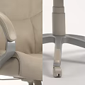 Comfortable Ergonomic Modern Office Chair With Leather Upholstery Adjustable Armrests And Wheeled Base