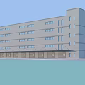 Multi Storey Industrial Factory Building With Gray Exterior Numerous Windows And Ground Floor Doors