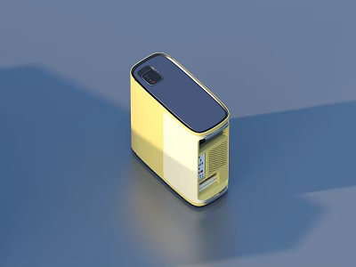 Yellow Sleek Household Appliance With Compact Design And Modern Look 3d model