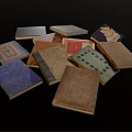 Vintage Books Collection With Assorted Colored Covers Different Styles And Stacked Together