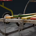 Children's Playful Toys With Tricycle Colorful Sled And Brown Ball