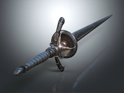 Medieval Weapon Sword With Intricate Metal Blade And Ornate Hilt Design 3d model