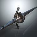 Medieval Weapon Sword With Intricate Metal Blade And Ornate Hilt Design