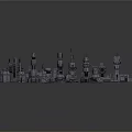 Cartoon Sci Fi Mechanical Scene With 3D Rendered Metal Structures Pipes Platforms And Towers