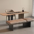 Modern Tea Table and Chair Combination Tea Table Stool 3d model