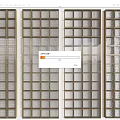 Modern Glass Partition Panels With Metal Grid Frames And Textured Design 3d model