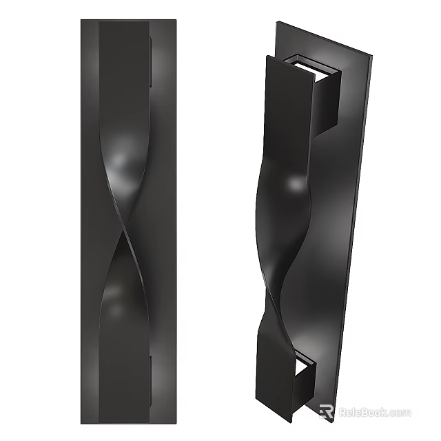 Modern Black Wall Lights With Wavy Curved Design For Contemporary Home Decor 3d model 