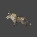 Three Fierce Cartoon Wolf 3D Models With Red Eyes And Gray White Fur