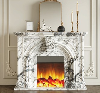 French Fireplace Electronic Fireplace Decorative Fireplace 3d model