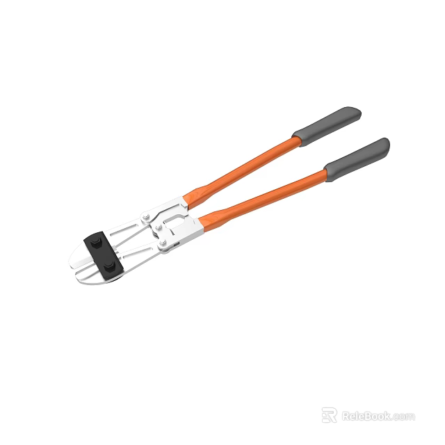 Heavy Duty Pliers Tool With Orange Black Handle And Metal Grip For Industrial Use 3d model 