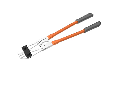 Heavy Duty Pliers Tool With Orange Black Handle And Metal Grip For Industrial Use 3d model
