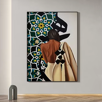 Modern minimalist abstract decorative painting 3d model