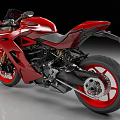 Sleek Red Sports Motorcycle With Modern Design And Red Rims