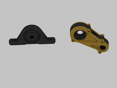 Swing Door Hardware Black and Yellow Metal Hinges Durable Home Accessories 3d model