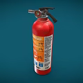 Red Fire Extinguisher With Safety Instruction Label For Fire Emergency Preparedness