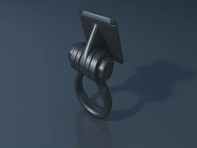 Modern Metal Sculpture Carving With Ring Base And Flat Plate Design 3d model
