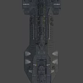 Futuristic Black Sci-Fi Fighter Jet with Complex Mechanical Structure Multiple Engines and Weapon Systems 3d model