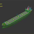 Cargo Ship As Water Transport With Open Deck And Multiple Cargo Holds 3d model