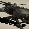 Futuristic Sci Fi Aircraft With Multiple Rotors And Transparent Cockpit Design