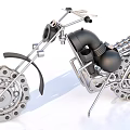 Unique Handmade Motorcycle Model With Metal Gears Chain And Black Components