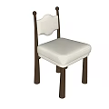 Contemporary Dining Chairs With White Upholstered Seats And Solid Wooden Legs