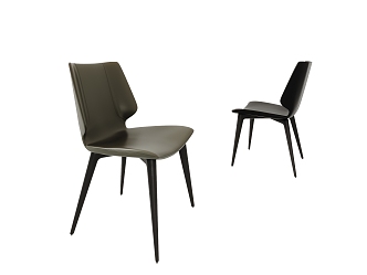 Modern Dining Chair Leather Dining Chair Single Chair 3d model