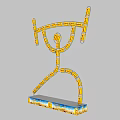 Human Shaped Sculpture Art Installation Photo Spot With Yellow Orange Design And Base Patterns