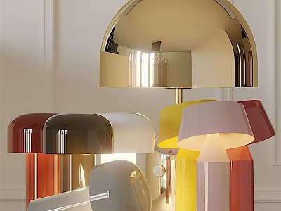 Modern Colorful Table Lamps With Unique Dome Shades For Home Decor 3d model