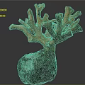 Orange Coral Like Decorative Sculpture With Natural Stone Base And Textured Details