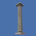 Classical Architectural Columns Featuring Marble Texture Fluted Design And Pedestal Base