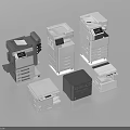 Multifunctional Office Appliances Including Different Models Printers Copiers With Modern Design