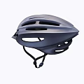 Gray Modern Cycling Helmet With Ventilation Holes And Adjustable Chin Straps