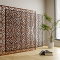 New Chinese-style partition metal partition 3d model