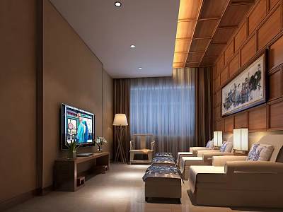 Luxury SPA Sauna Interior With Wooden Paneling Steam Bath And Relaxing Lounge Chairs 3d model