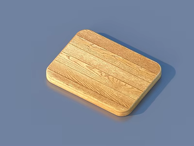 Natural Wooden Square Coaster With Real Wood Grain Texture For Table Protection 3d model