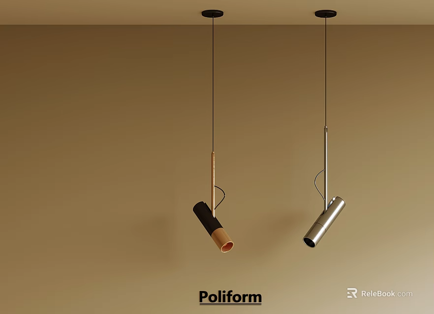 Poliform Modern Pendant Lights With Sleek Metallic Design For Interior Spaces 3d model 