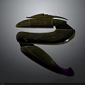 Futuristic Sci Fi Letter E Design With Metallic Texture And Glowing Purple Accents