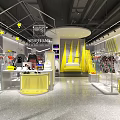 Modern Clothing Store Interior With Fashion Apparel Display And Yellow Decor Elements