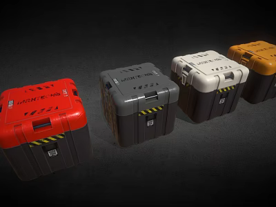 High Quality Hardware Toolboxes in Red Gray White and Orange Colors 3d model