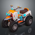 Rugged Mountain Terrain Perfect For Off Road ATV With Large Tires And Orange White Design